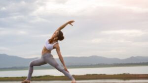 woman doing yoga