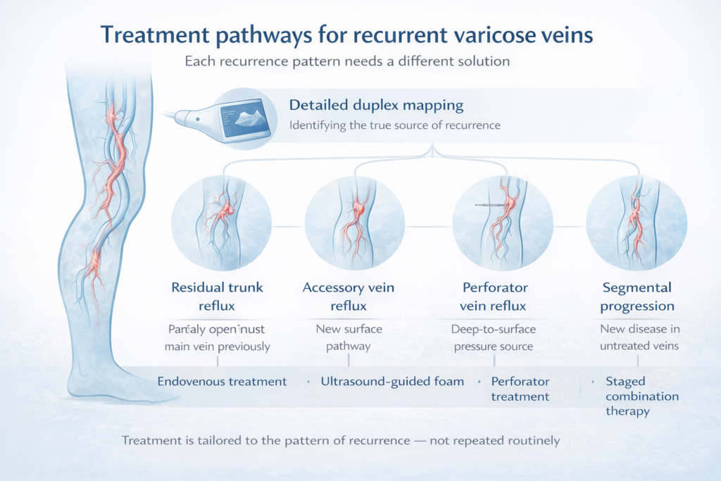 Treatment pathways for varicose veins